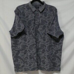 MODANGO MILANO | XXL | Blue Paisley Pattern Short Sleeve Polo Shirt